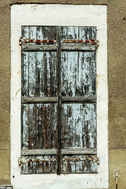 Old wooden shutters. Nevers. Nievre departement. France