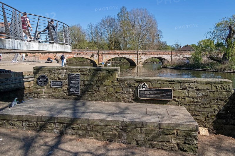 The old tram bridge, River Avon, Stratford-upon-Avon, Warwickshire, England, United Kingdom
