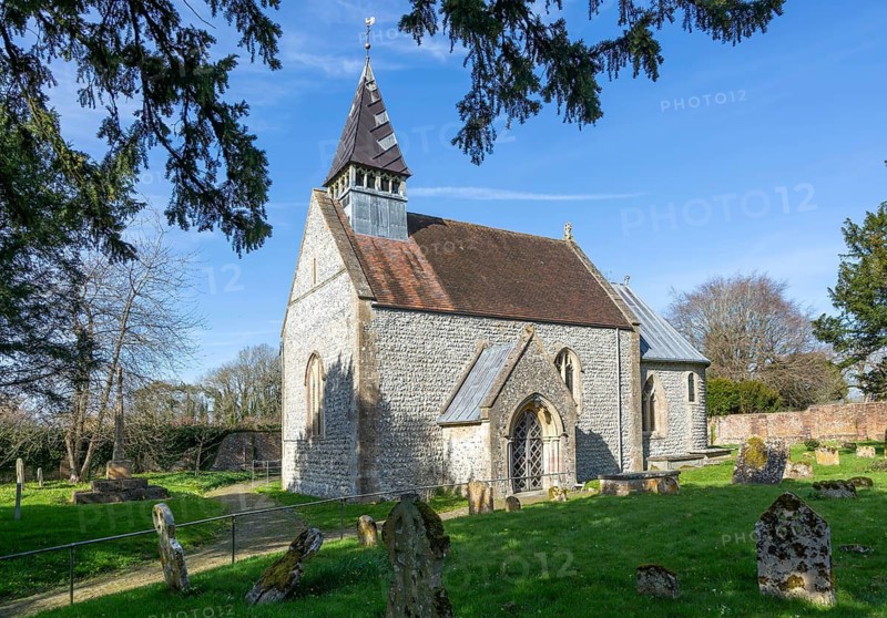 Village parish church of Saint Peter, Manningford Bruce, Vale of Pewsey, Wiltshire, England, UK