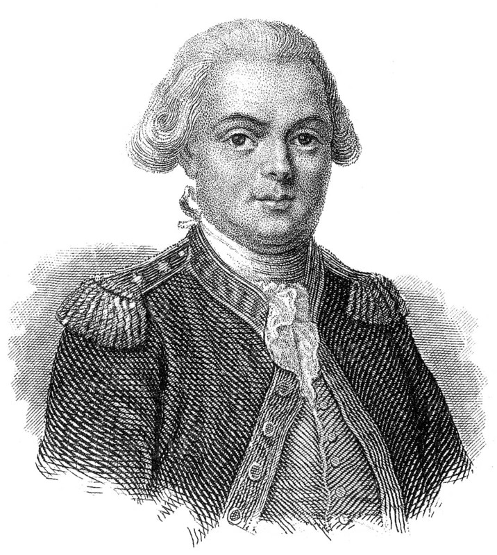 Portait of Jean François de Galaup, comte de Lapérouse, 1741 - 1788, a French Navy officer and explorer, Portrait von Jean-François de Galaup de La Pérouse oder Lapérouse, 1741 - 1788, ein französischer Seefahrer, Weltumsegler und Geograf im Zeitalter der Aufklärung