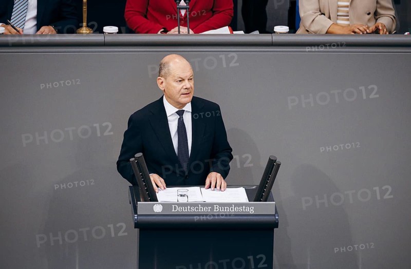 Federal Chancellor Olaf Scholz, (SPD), recorded during a government statement in the German Bundestag in Berlin, 06/06/2024