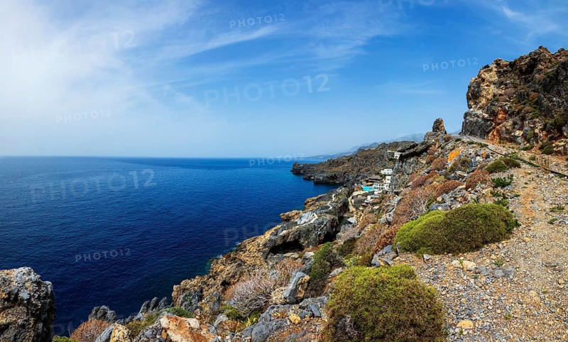 Kalypso Beach with hotel complex near Plakias, south coast, Crete, Greece