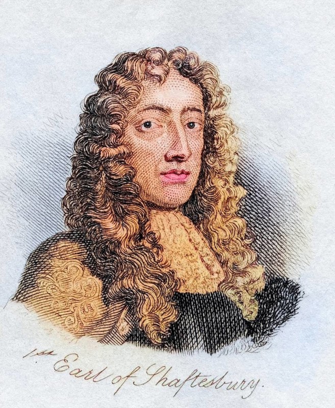 Anthony Ashley Cooper 1st Earl of Shaftesbury 1621, 1683 also 2nd Baronet and The Lord Ashley English politician of the Interregnum from the book Crabbs Historical Dictionary from 1825, Historical, digitally restored reproduction from a 19th century original, Record date not stated