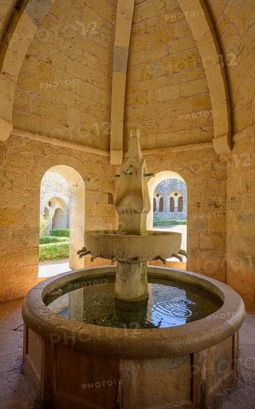 Fountain by the cloister, Romanesque Cistercian abbey of Le Thoronet, Département Var, France