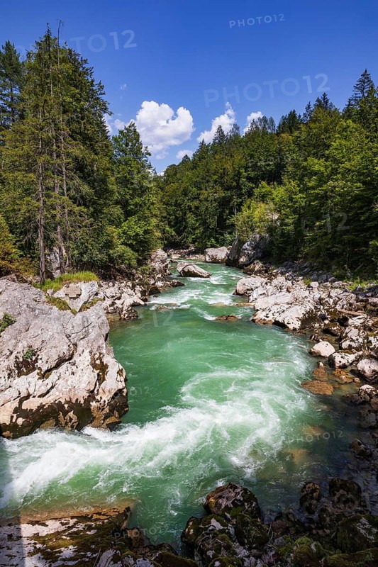 Mountain stream, Triftsteig along the Saalach near Lofer, Saalachtal, Pinzgau, Salzburg province, Austria