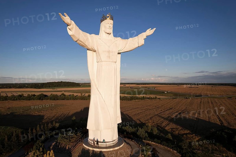SWIEBODZIN, POLAND - JULY 11, 2022: 36 m high figure of Jesus Christ the King of the Universe