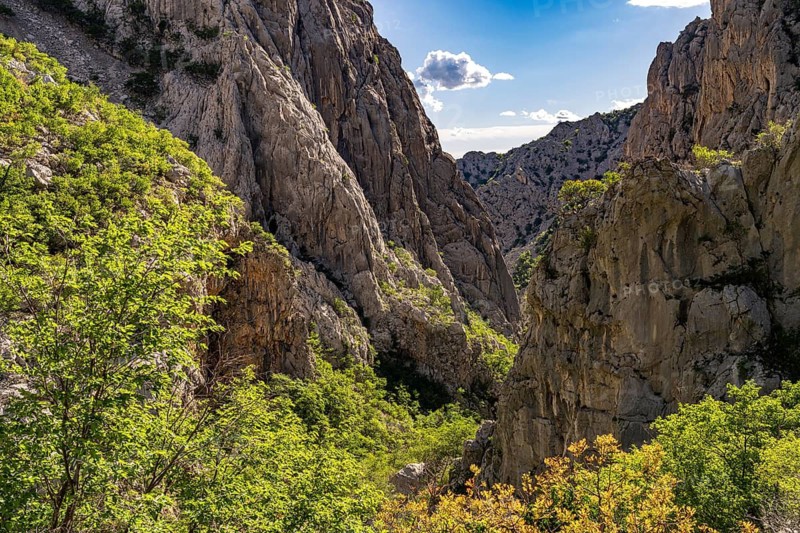 The Velika Paklenica Gorge in Paklenica National Park, Croatia