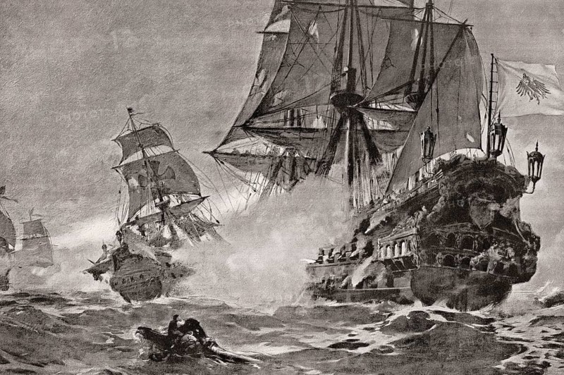 The Brandenburg squadron attacked the Spanish warship squadron near Cape St Vincent, 30 September, 1681