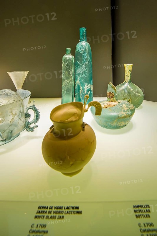 Artifacts at the El Born Cultural and Memorial Centre archeological site and museum, Barcelona, Spain