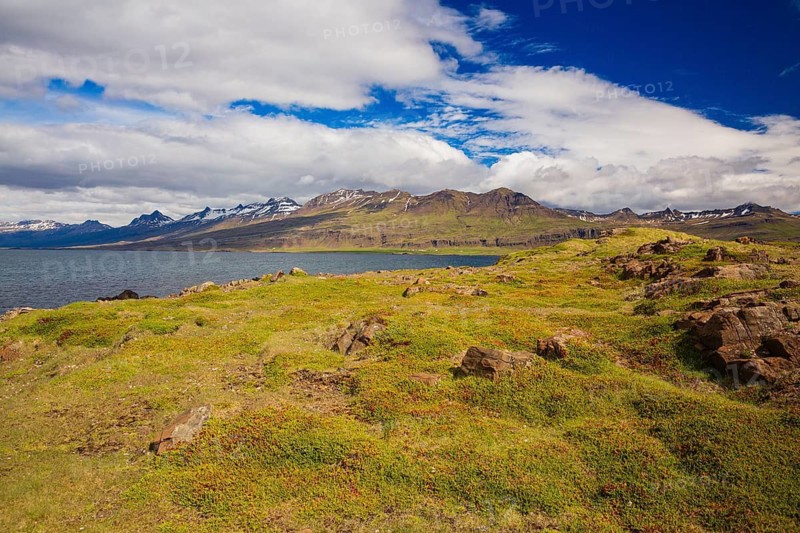 Coastal landscape at at Djupivogur, East Iceland