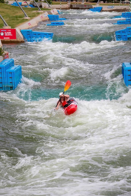 Oklahoma City, Oklahoma, Kayaking at Riversport, a center devoted to kayaking, rafting, and other outdoor adventures on a controlled course