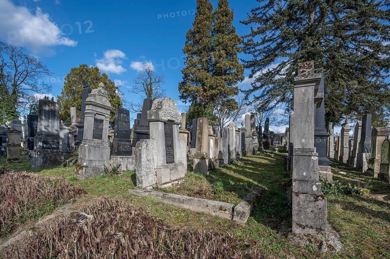 Old graves at the Israeli cemetery, inaugurated in 1882, Werner-von Siemens Str. 2, Würzburg, Lower Franconia, Bavaria, Germany