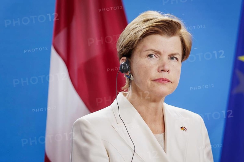 Baiba Braze, Foreign Minister of Latvia, recorded during a press conference at the Federal Foreign Office in Berlin, 01.07.2024