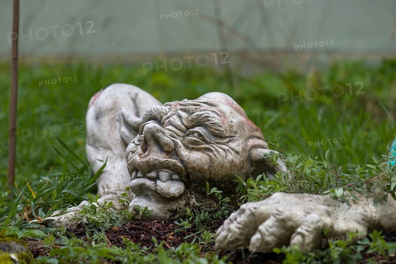 Grotesque figure in a garden, Bavaria, Germany