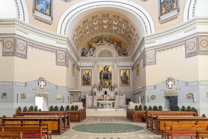 Interior of the Karl Borromäus Church at the Vienna Central Cemetery, Vienna, Austria