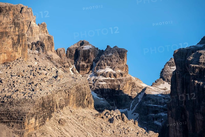 Mountain peaks of the Brenta Mountains at sunset, Brenta, Brenta-Adamello Natural Park, Trentino, Italy