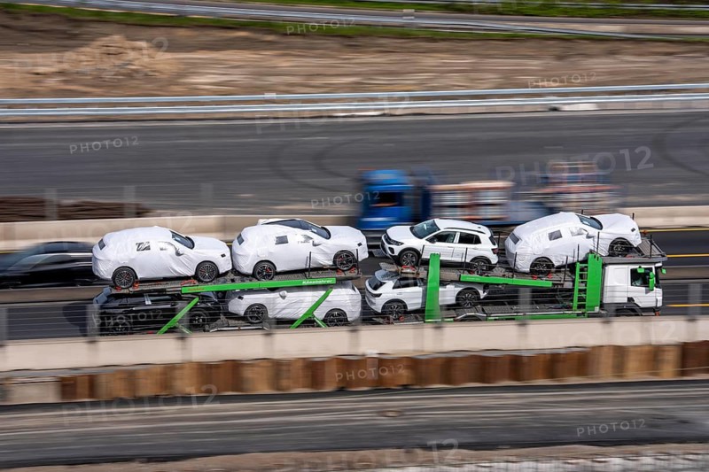 Car transporters, vehicles are being transported, A3 motorway, cars