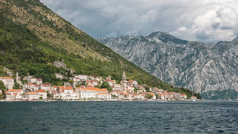 View on the town Perast in Kotor Bay, Montenegro