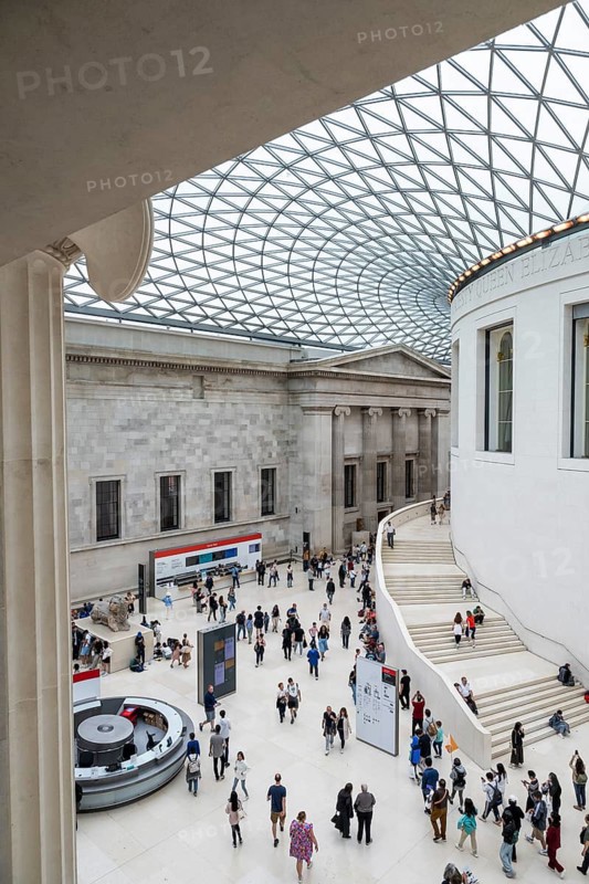 British Museum, inner courtyard, domed roof, atrium, museum, architect Norman Foster, London, London region, England, Great Britain