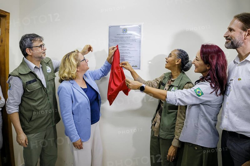 Svenja Schulze (SPD), Federal Minister for Economic Cooperation and Development, visits the national conservation authority ICMBio. Here in conversation with the Minister for the Environment and Climate, Marina Silva. Santarem, 19.07.2024. Photographed on behalf of the Federal Ministry for Economic Cooperation and Development