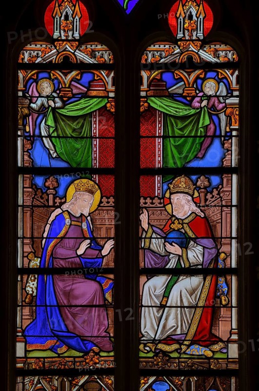 Stained glass windows of Saint-Lazare Cathedral, Autun, Département Saône-et-Loire, Region Bourgogne-Franche-Comté, Burgundy, France