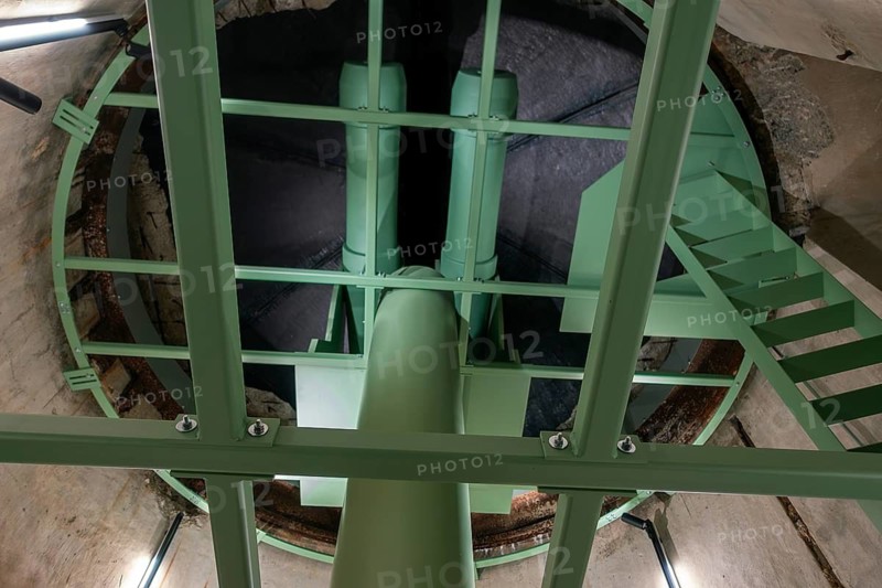 Reconstruction of central turret with two guns at Fort van Liezele, fortress of the National Redoubt near Puurs-Sint-Amands, province Antwerp, Belgium
