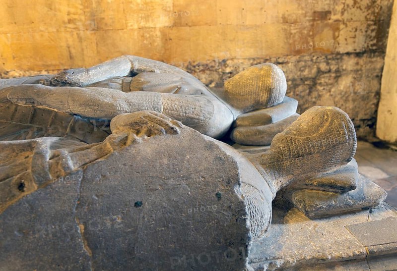 Stone effigies Maurice de Gaunt d.1230 and Robert de Gourney d.1269, Church of Saint Mark, Bristol, England, UK