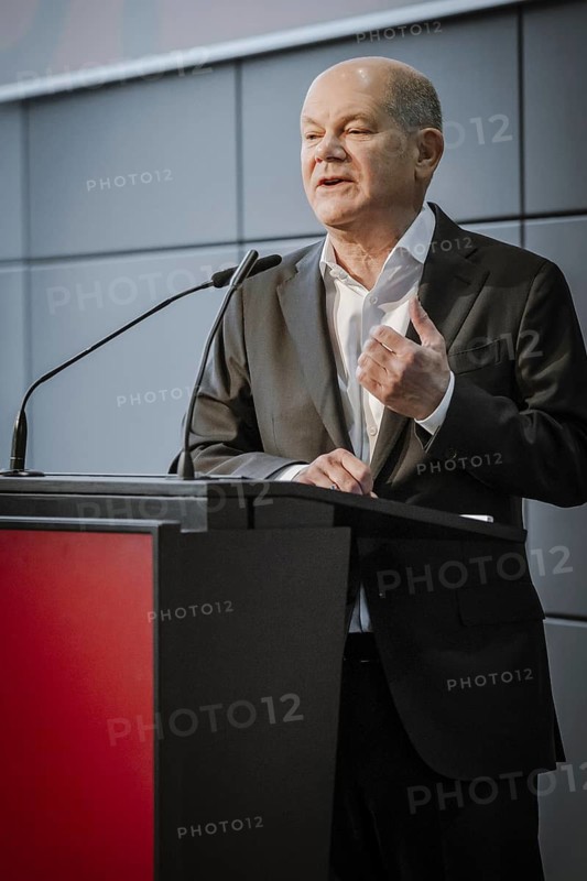 Olaf Scholz (SPD), Federal Chancellor, recorded during his speech at the state representatives' meeting of the SPD Brandenburg in Potsdam, 14 December 2024