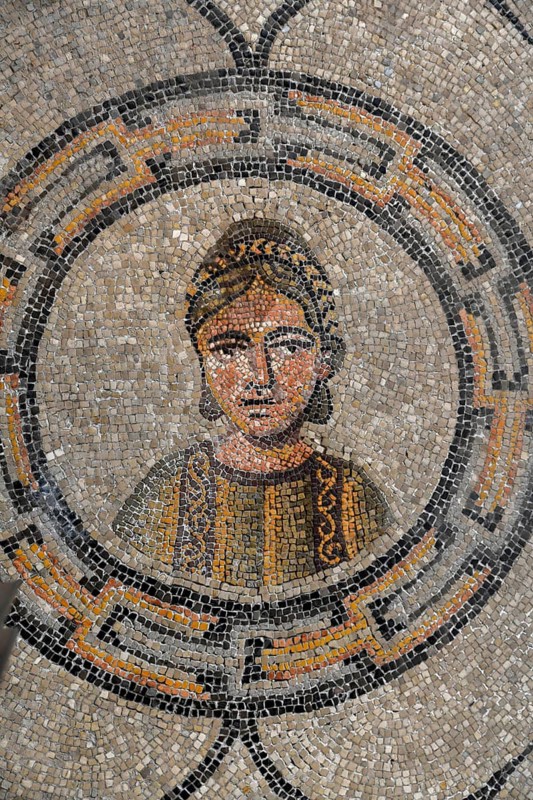 Early Christian floor mosaic from the 4th century, Basilica Santa Maria Assunta, Unesco World Heritage Site, Aquileia, Friuli Venezia Giulia Region, Italy