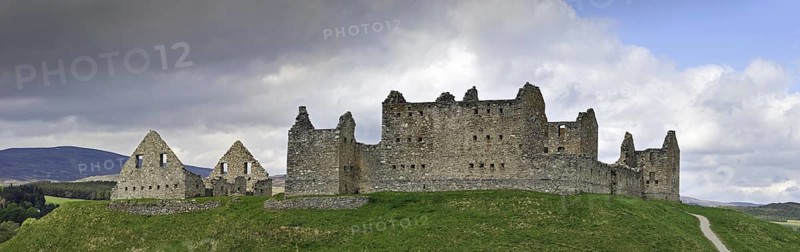 Ruins of Ruthven barracks, built in 1719 after the 1715 Jacobite rising, near Kingussie in the Highlands, Speyside, Scotland, UK
