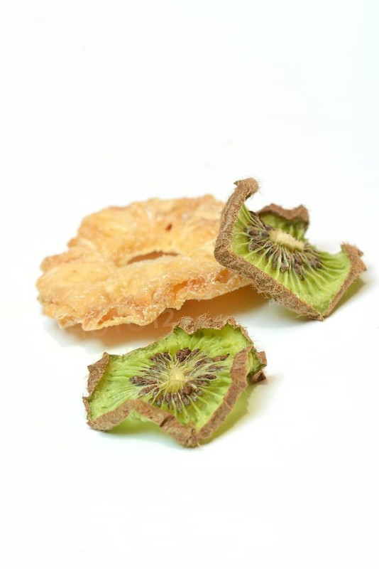Dried pineapple slices and dried kiwi slices, dried fruit