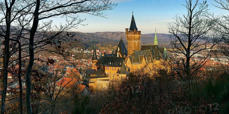 View of Wernigerode Castle, Harz Mountains, Saxony-Anhalt, Germany