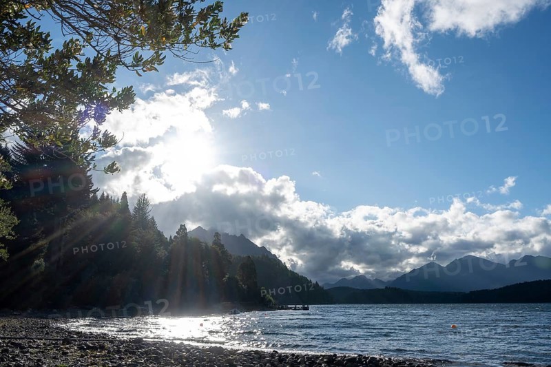 Changeable weather at Circuito Chico in the Nahuel Huapi National Park with the Andes of Patagonia, Bariloche, Argentina
