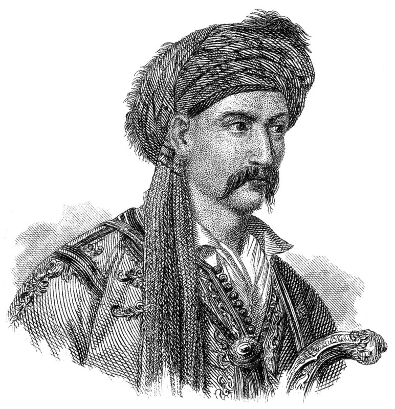 Portait of Nikolaus Niketas, 1790 - ?, a leader in the Greek War of Independence, 1821–1829, Portrait von Nikolaus Niketas, 1790 - ?, griechischer Freiheitskämpfer bei der Griechischen Revolution, 1821–1829