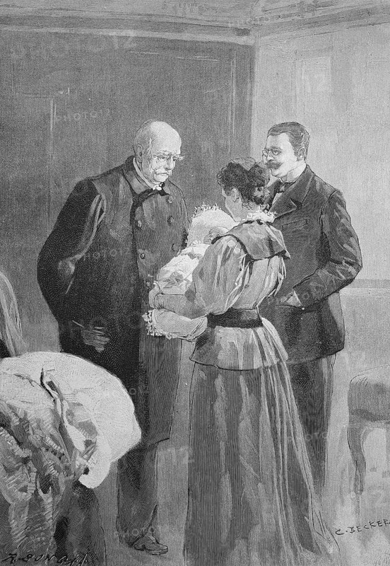 The Progenitor Herbert of Otto Eduard Leopold von Bismarck-Schönhausen, 1 April 1815 to 30 July 1898, German politician and statesman, is presented, Germany, Historical, digitally restored reproduction of an original 19th-century master copy