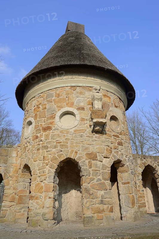 Old owl tower in the former Münster Zoological Gardens, Münster, North Rhine-Westphalia, Germany