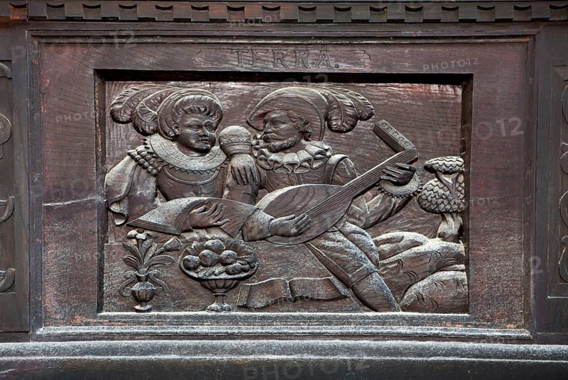 Wood carvings, University of Hildesheim, Cultural Sciences and Esthetical Communication, Domain Marienburg, Hildesheim, Lower Saxony, Germany, Holztafeln, Universität Hildesheim, Lehr- und Forschungszentrum Kulturcampus Domäne Marienburg, Hildesheim, Niedersachsen, Deutschland