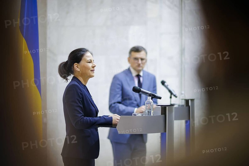 Annalena Bärbock (Alliance 90/The Greens), Federal Foreign Minister, and Dmytro Kuleba, Foreign Minister of Ukraine, give a joint press conference after their meeting. Kyiv, 21.05.2024. Photographed on behalf of the Federal Foreign Office
