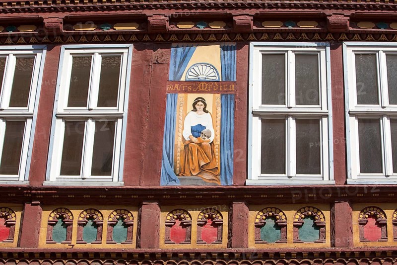 Mural painting, Apothekenstreet, Duderstadt, Lower Saxony, Germany