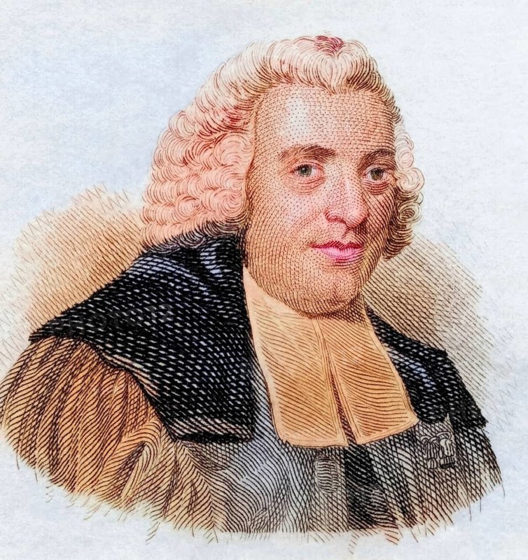 William Robertson, (born 19 September 1721 in Borthwick, Midlothian, died 11 June 1793 in Edinburgh) was a Scottish clergyman of the Church of Scotland, historian and rector of the University of Edinburgh, coloured woodcut from Crabbe's Historical Dictionary from 1825, Historical, digital reproduction
