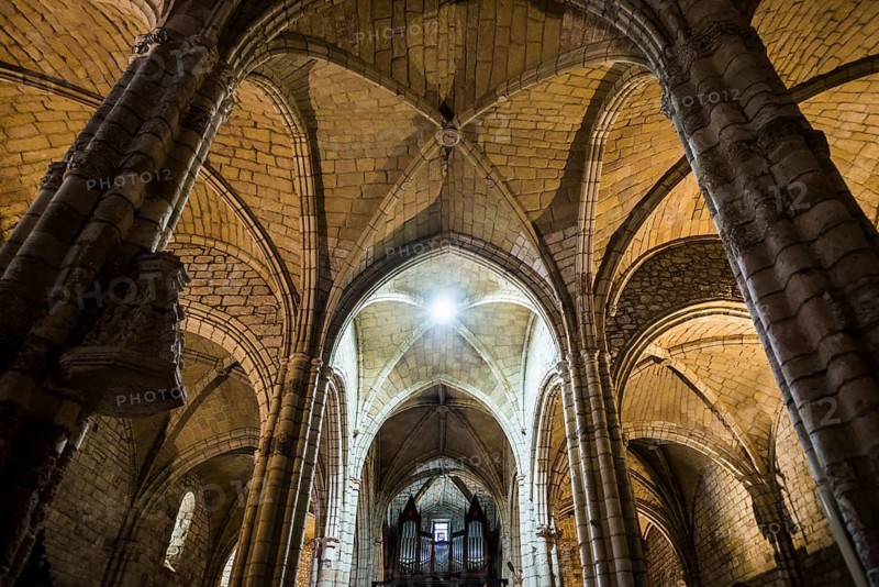 Interior view, church, La Puerta de las Gentes, San Vicente de la Barquera, Cantabria, Spain