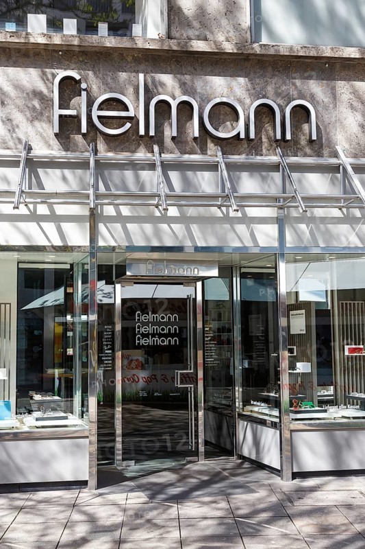 Fielmann opticians optician shop with logo on Königstraße in Stuttgart, Germany