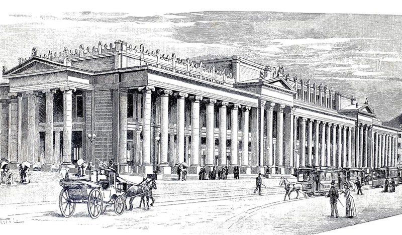 The Königsbau in Stuttgart, 1890, Baden-Württemberg, Germany, illustration, reproduction from a model from the 19th century. Authentic, file restored for optimal use, exact date of submission unknown, historical