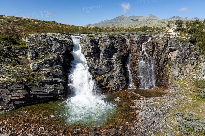 Storulfossen waterfall in Rondane National Park, Norway