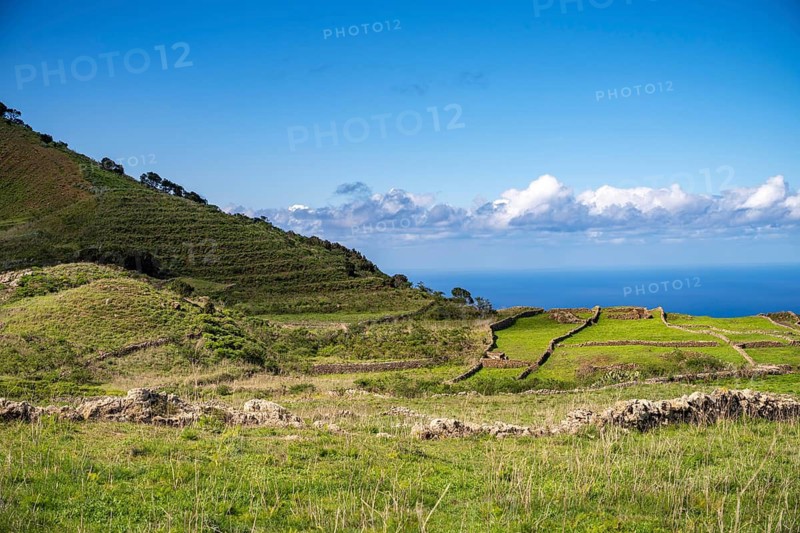 Landscape of the Meseta de Nisdafe plateau, El Hierro, Canary Islands, Spain