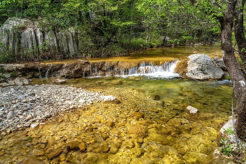 Waterfall in the Velika Paklenica gorge in Paklenica National Park, Croatia