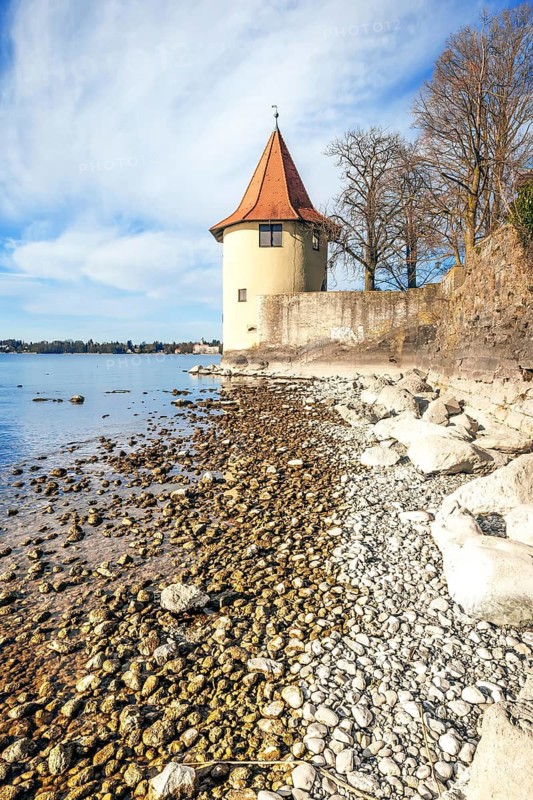 A view of the Pulverturm in Lindau am Lake Constance, Germany