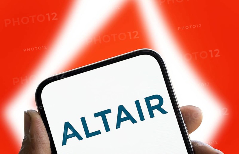 Dhaka, Bangladesh- 19 Jan 2025: altair logo is displayed on smartphone. Altair Engineering Inc. is an American multinational information technology company