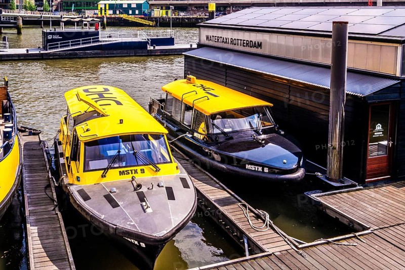 Water taxis are part of the city panorama, Rotterdam, the Netherlands