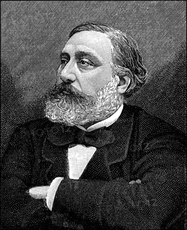 Léon Gambetta, 1838-1882, French statesman of the Third Republic, Portrait von Léon Gambetta, 1838 - 1882, ein französischer Staatsmann der Dritten Republik
